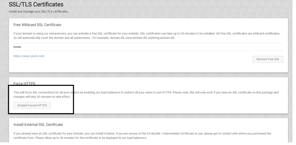 Fouce ssl